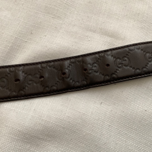 Gucci Guccissima Embossed Brown Leather Gg Marmont Belt Size 90/36 Made in Italy - Picture 7 of 13